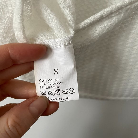 Shein 3 Piece WHITE Drop Shoulder Tee & Cami Top & Shorts Lounge Set Small - Picture 4 of 10